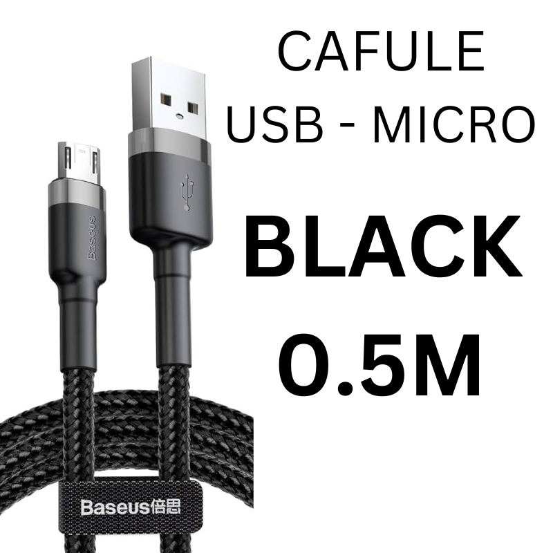 USB to Micro Cafule Cable - CALKF - Baseus - 0.5M - Black