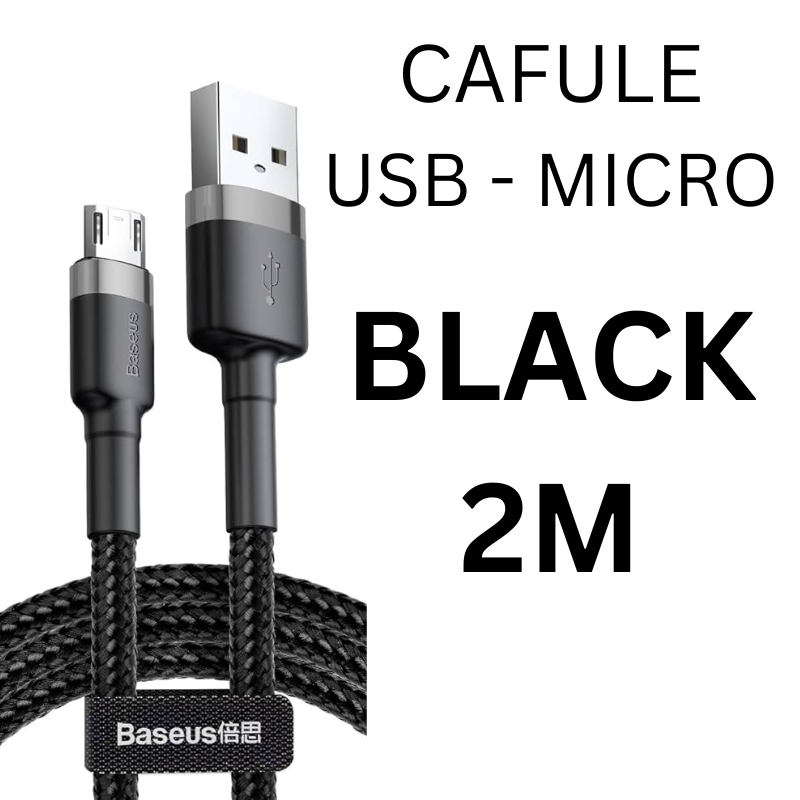 USB to Micro Cafule Cable - CALKF - Baseus - 2M - Black
