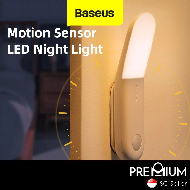 [EOL][DSC] Crescent Moon Human Body Induction Night Light（Natural light) - Baseus - White