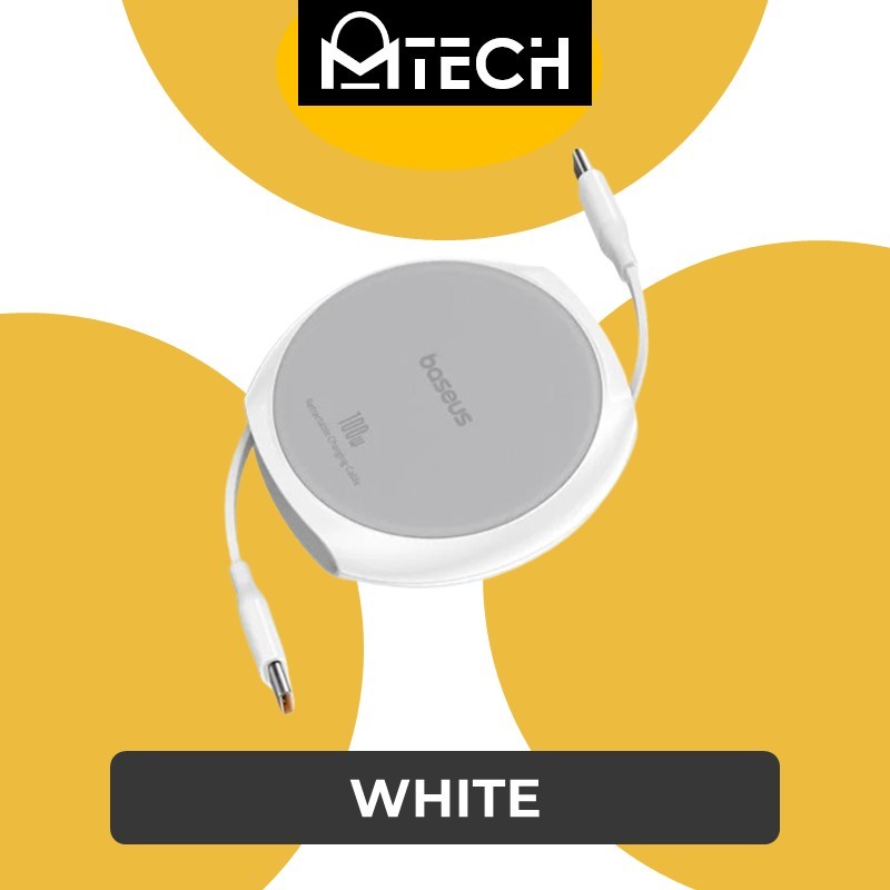 Type C to Type C 100W Pathfinder Series Free2Draw Fast Charging Data Cable - Baseus - 1M - White