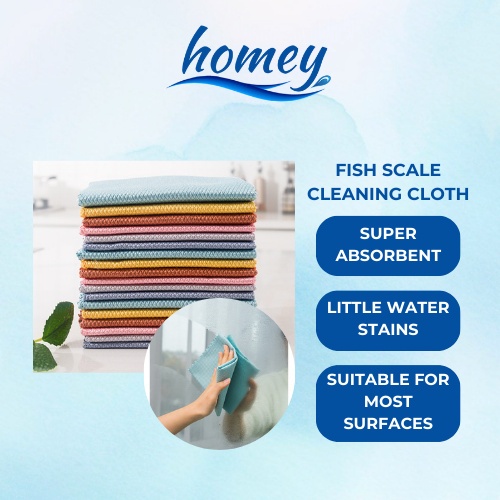 ( 10 PCS Pack) Fish Scale Glass Cloth - Homey - Assorted