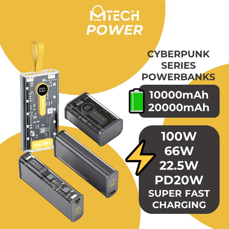 [EOL][DSC] Cyberpunk Mini 66w Powerbank with Digital Display - KP25 - MTech - 20000mAh - Black