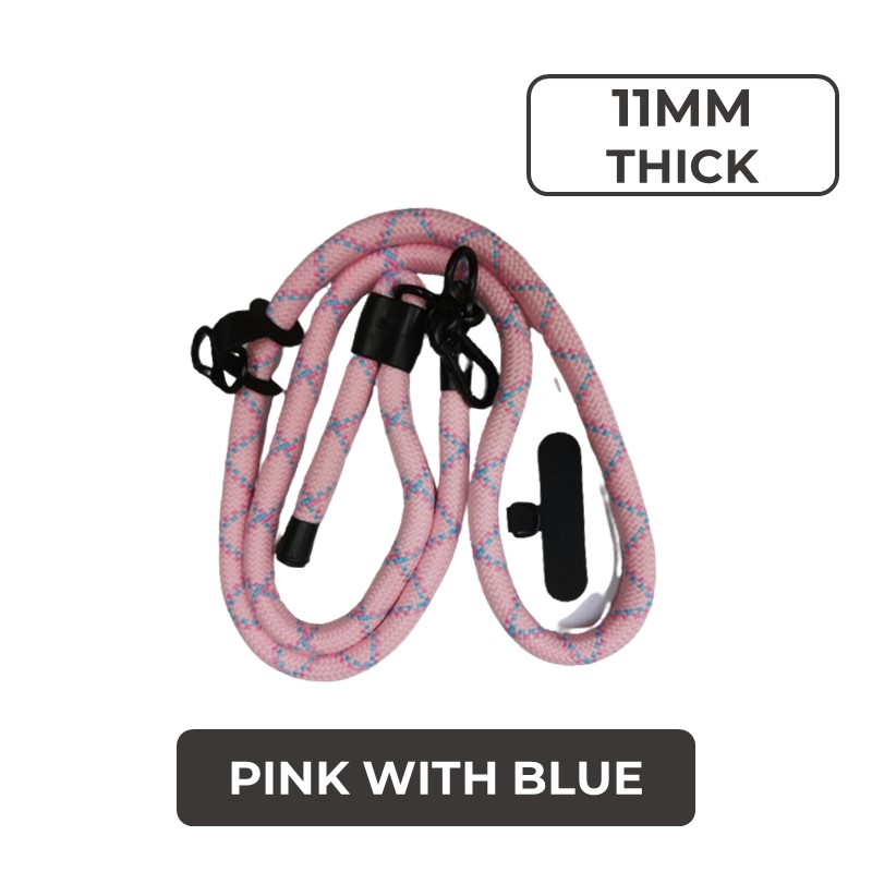 Universal Series - Crossbody Adjustable Strap With Thin Tag (11mm) - MTech - Pink with Blue Strap