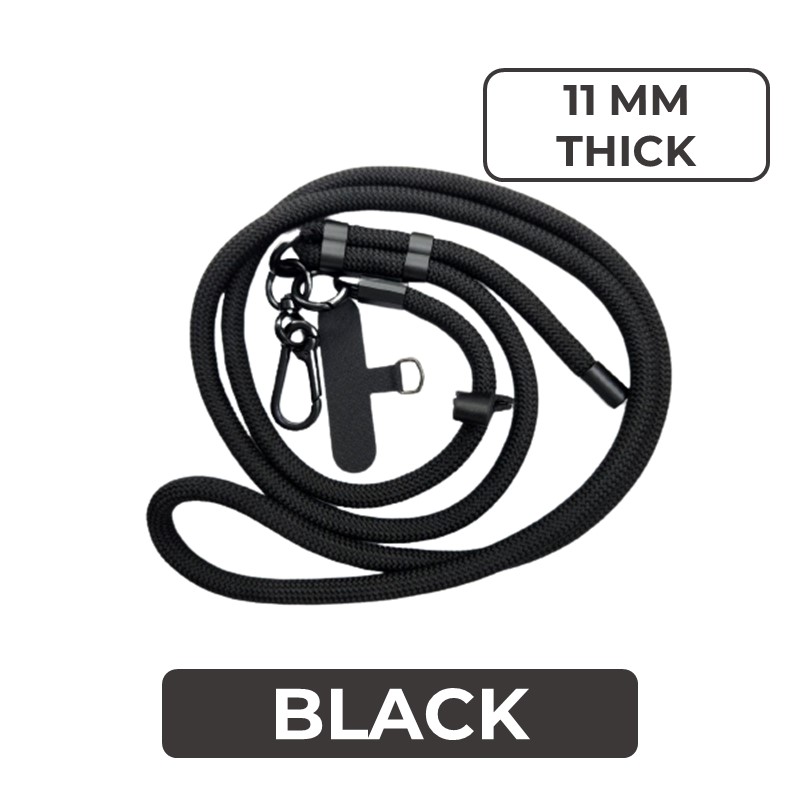 Universal Series - Crossbody Adjustable Strap With Thin Tag (11mm) - MTech - Black