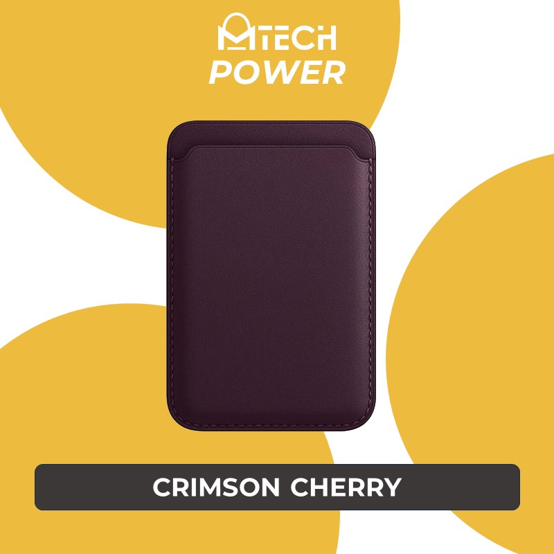 Magnetic Leather Card Holder - MTech - Crimson Cherry