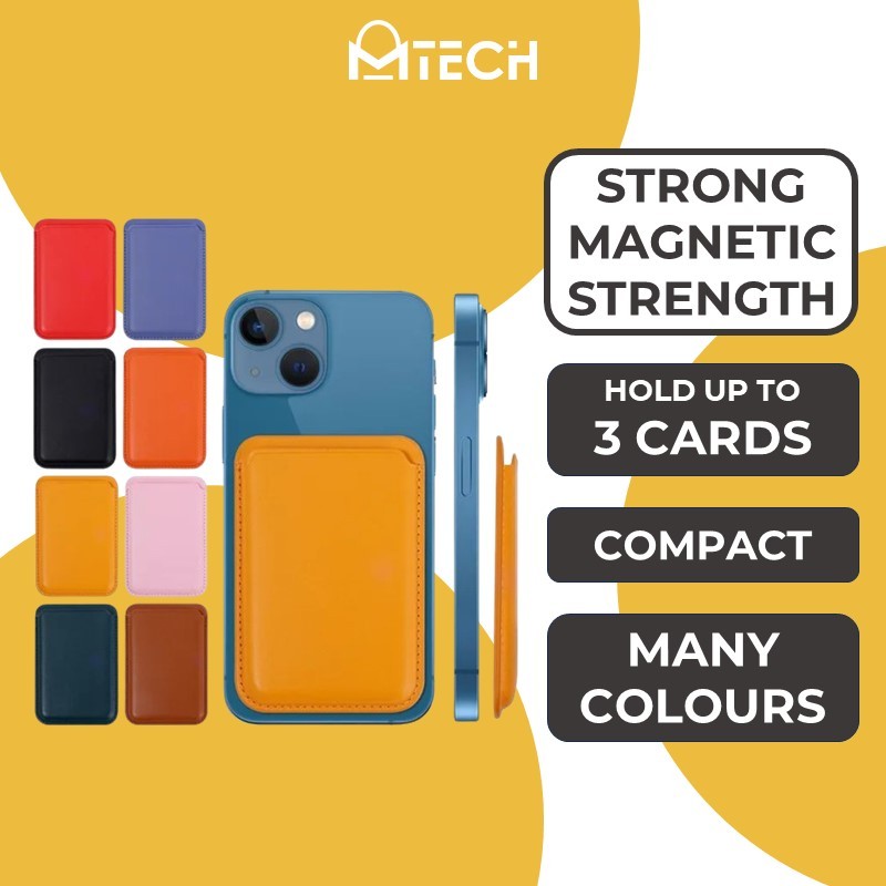 Magnetic Leather Card Holder - MTech - Lavender