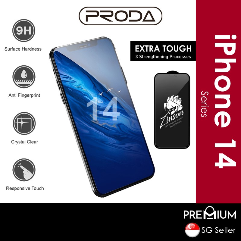 [DSC] iPhone 13 or 13 Pro or 14 - 6.1 in Zinson Series - PT-010 - Proda - Clear - Black
