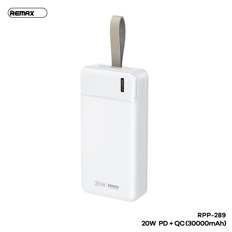 Pure Series 20W PD+QC Multi-Compatible Fast Charging Power Bank - RPP-289 - REMAX - 30000mAh - White