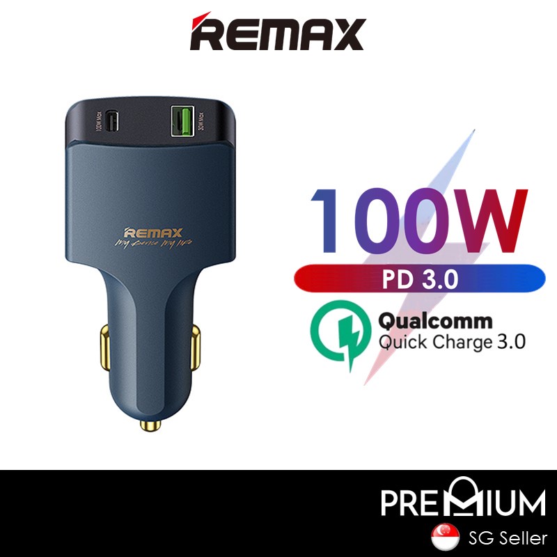 [DSC] Tour Series 100W PD + QC Fast Car Charger - RCC326 - REMAX - Blue