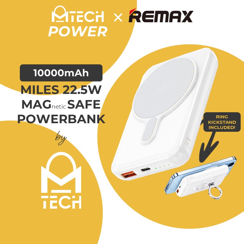 [DSC] Miles Series 22.5w Multi-Compatible Magnetic Wireless Charging Power Bank - RPP 85 - REMAX - 10000mAh - White