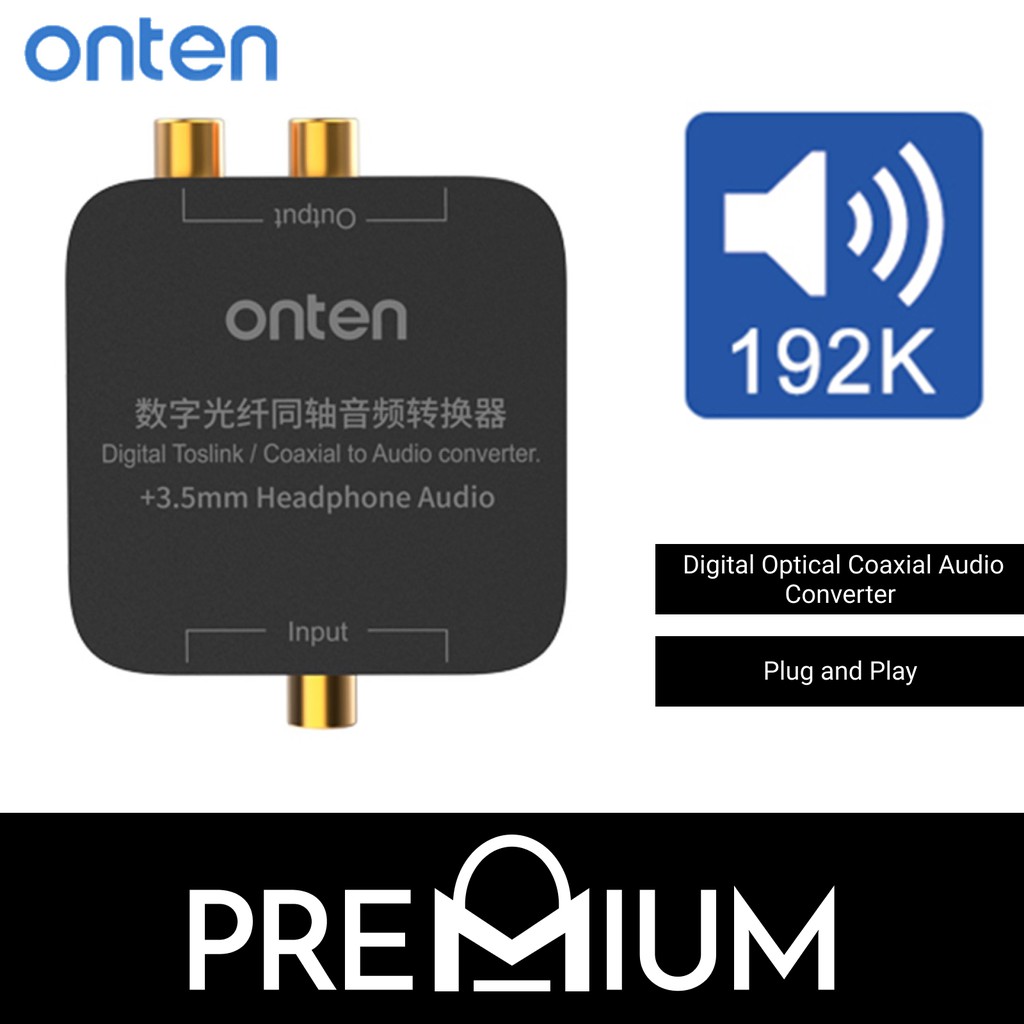 [DSC]Digital Toslink Coaxial to R/L Audio Converter - OTN-37506 - Onten - Black