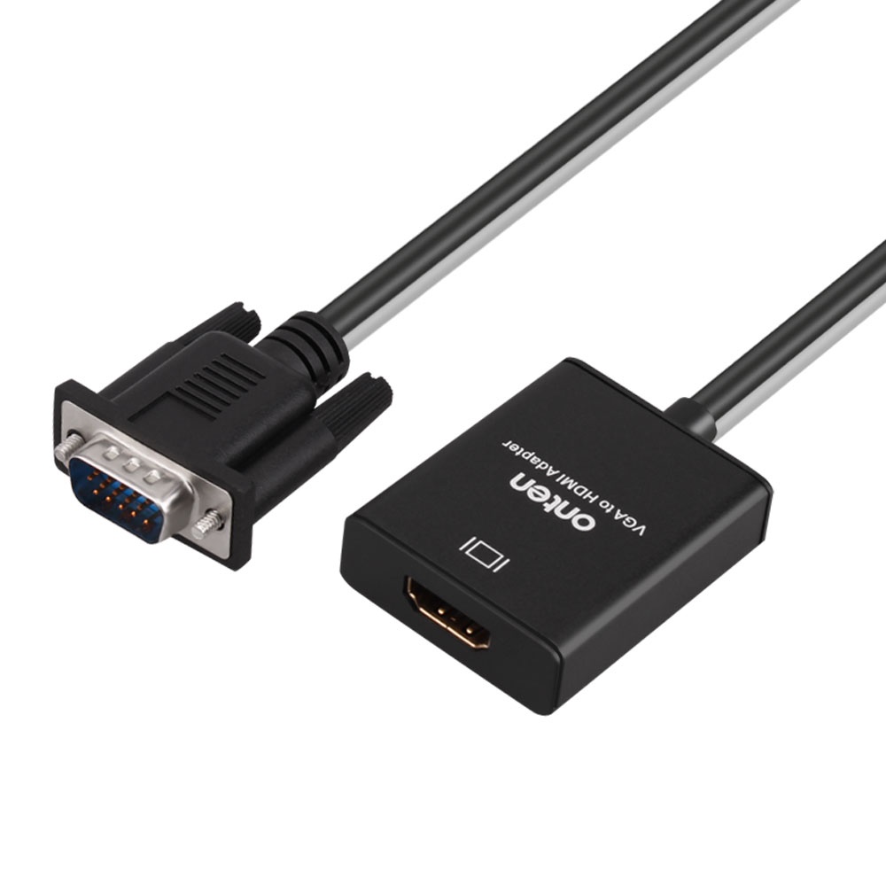 [EOL][DSC] HDMI to VGA Adapter With Audio - OTN-5138 - Onten - Black