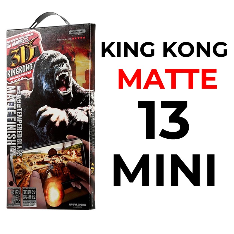 iPhone 13 Mini - 5.4 in King Kong 3D Tempered Glass Full Cover - WTP-030 - WK - Matte - Black