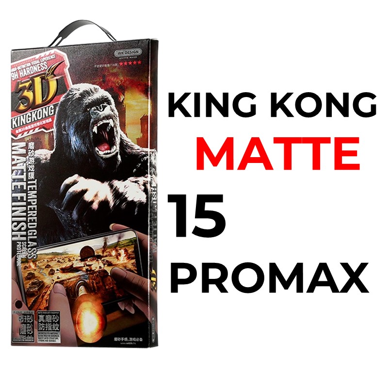 iPhone 15 Pro Max 6.7 King Kong 3D Tempered Glass Full Cover - WTP-030 - WK - Matte - Black