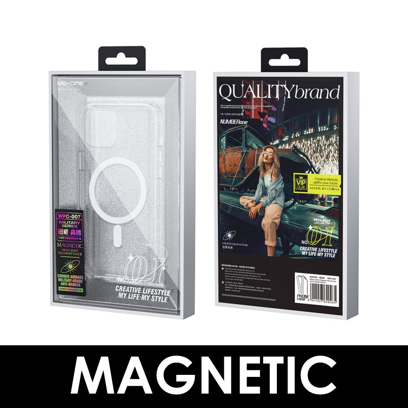 iPhone 14 / 13 Military Grade - WPC-007 - WK - Magnetic - Clear