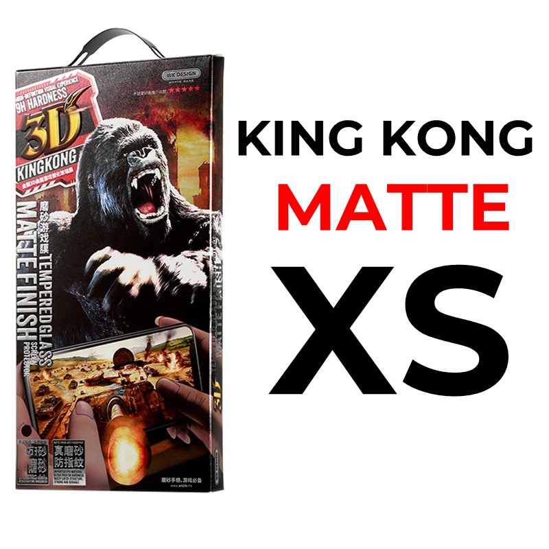 iPhone X or XS or 11 Pro - 5.8 in King Kong 3D Temperd Glass Full Matte  WK - Matte - Black