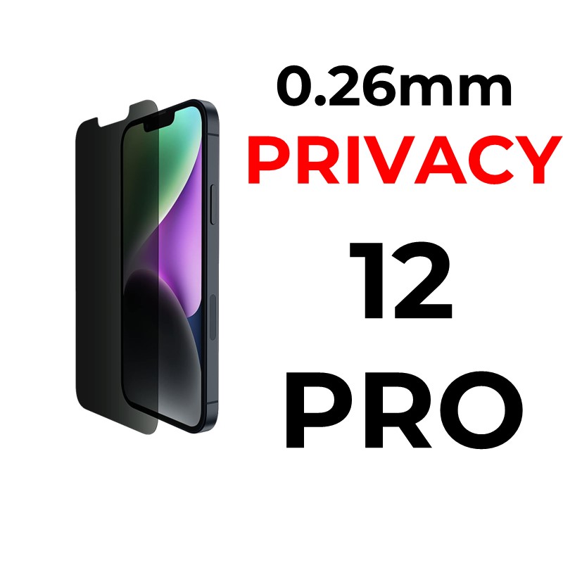 iPhone 12 or Pro - 6.1 in Tempered Glass  - 0.26mm - OEM - Privacy