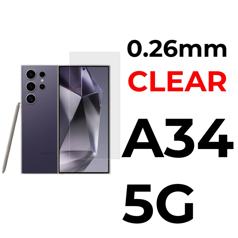 Samsung A34 5G Tempered Glass - 0.26mm - OEM - Clear