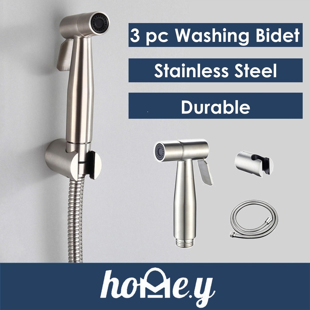 Toilet Washing Bidet - 3 Pcs Set - OEM - Silver