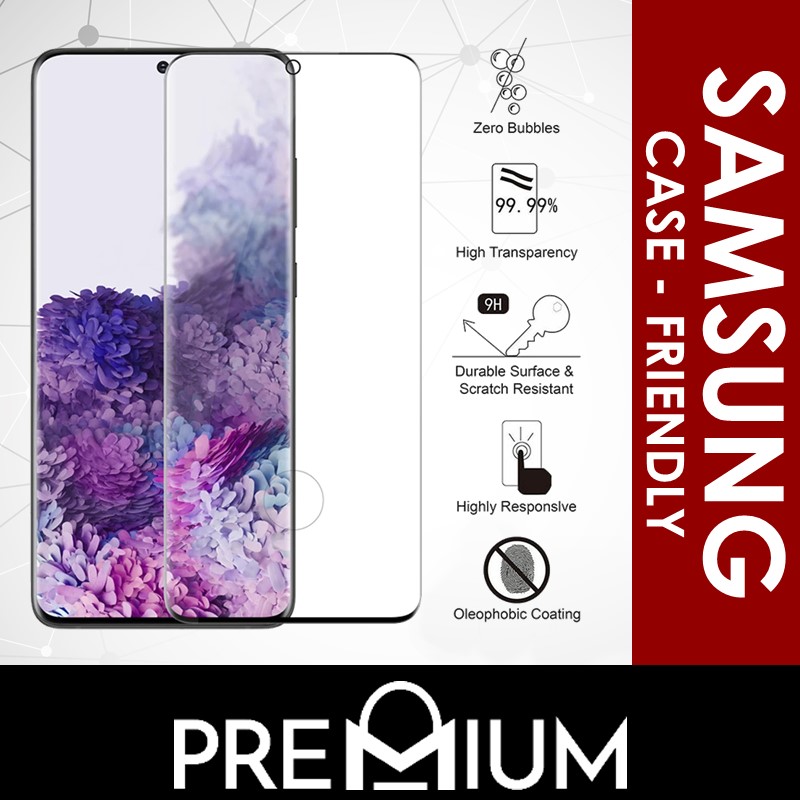Huawei Mate 20 Pro Side-Stick Curved Tempered Glass - OEM - Clear - Black