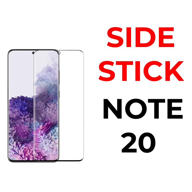 Samsung Galaxy Note 20 Side-Stick Curved Tempered Glass - OEM - Clear - Black