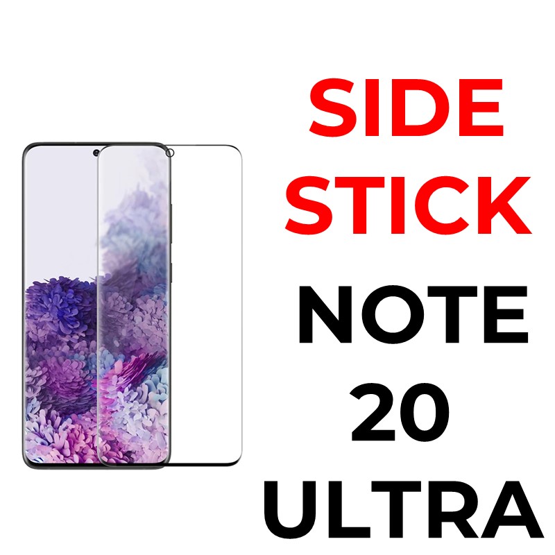 Samsung Galaxy Note 20 Ultra Side-Stick Curved Tempered Glass - OEM - Clear - Black
