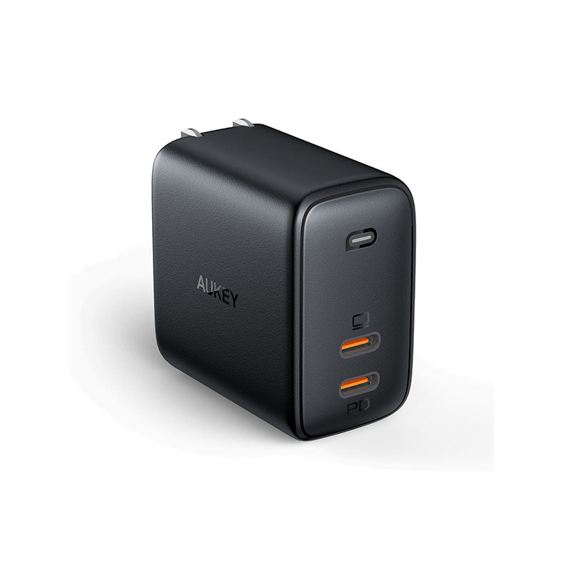 [EOL][DSC] Omnia II 45w 2 USB C PD GaN Wall Charger - PA-B4T - AUKEY - Black - iCentral