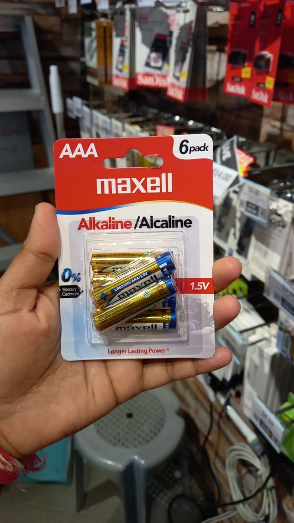 Alkaline AAA Battery  (6 pcs set) - MAXELL - Gold