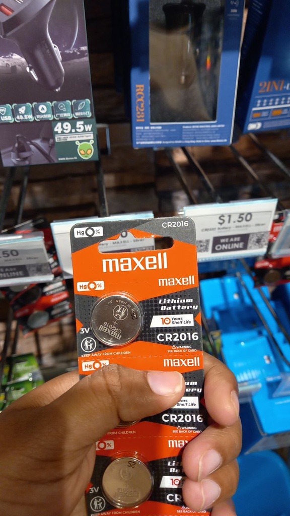CR2016 Battery - MAXELL - Silver