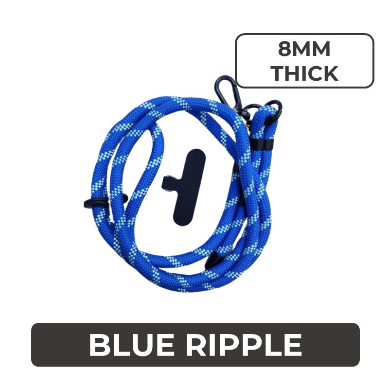 Universal Series -  Crossbody Flexi Adjustable Lanyard (8mm) - MTech - Blue Ripples