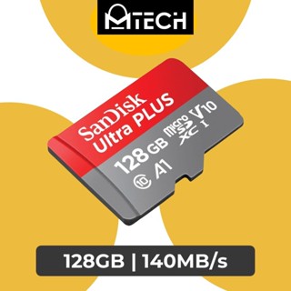 Ultra microSD Card A1 C10 U1 UHS-I 140MB/s - Sandisk - 128GB - Red or Grey