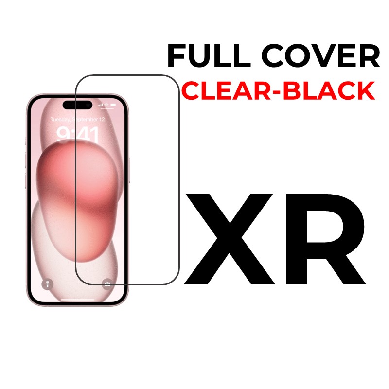 iPhone XR or 11 - 6.1" Tempered Glass Full Coverage OEM - OEM - Clear - Black