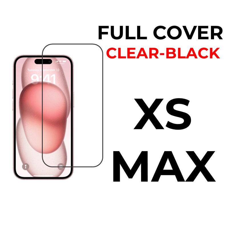 iPhone XS MAX or 11 Pro MAX - 6.5" Tempered Glass Full Coverage OEM - OEM - Clear - Black