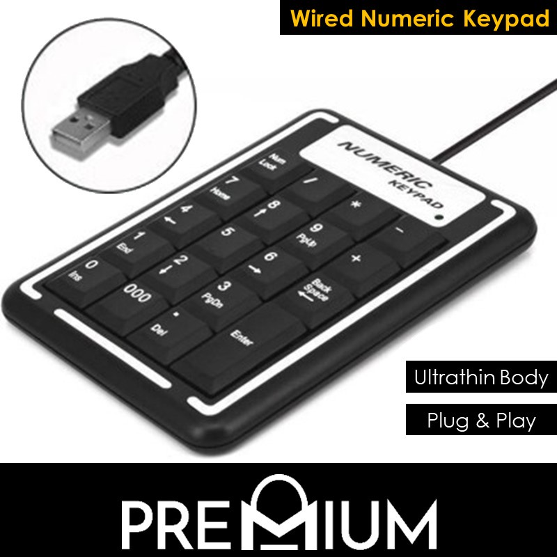 Wired Number Pad - K10 - OEM - Black - 