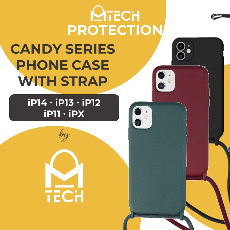 iPhone 14 Pro Max 6.7 in Candy Series Phone Case with Straps - OEM - Dark Green