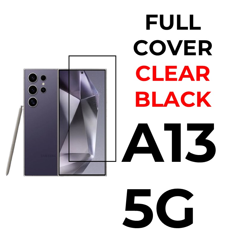 Samsung Galaxy A13 Tempered Glass Full Coverage - OEM - Clear - Black
