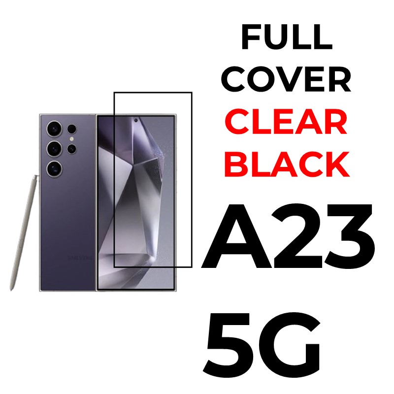 Samsung Galaxy A23 5G Tempered Glass Full Coverage - OEM - Clear - Black