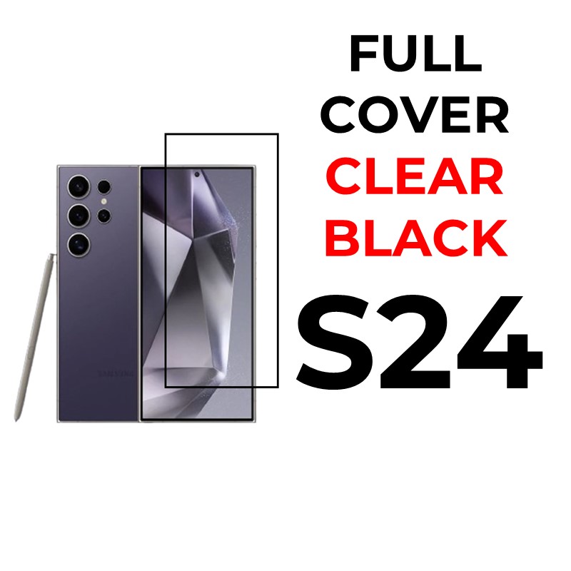 Samsung Galaxy S24 - Tempered Glass Full Coverage - OEM - Clear - Black