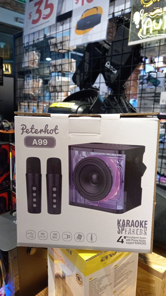 Transparent Armor Karaoke Speaker With 2 mic M - A99 - OEM - Clear