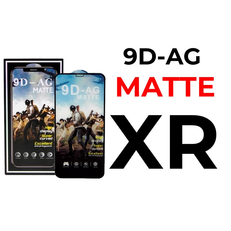 iPhone XR or 11 - 6.1 in 9D-AG Tempered Glass Full Coverage - OEM - Matte - Black