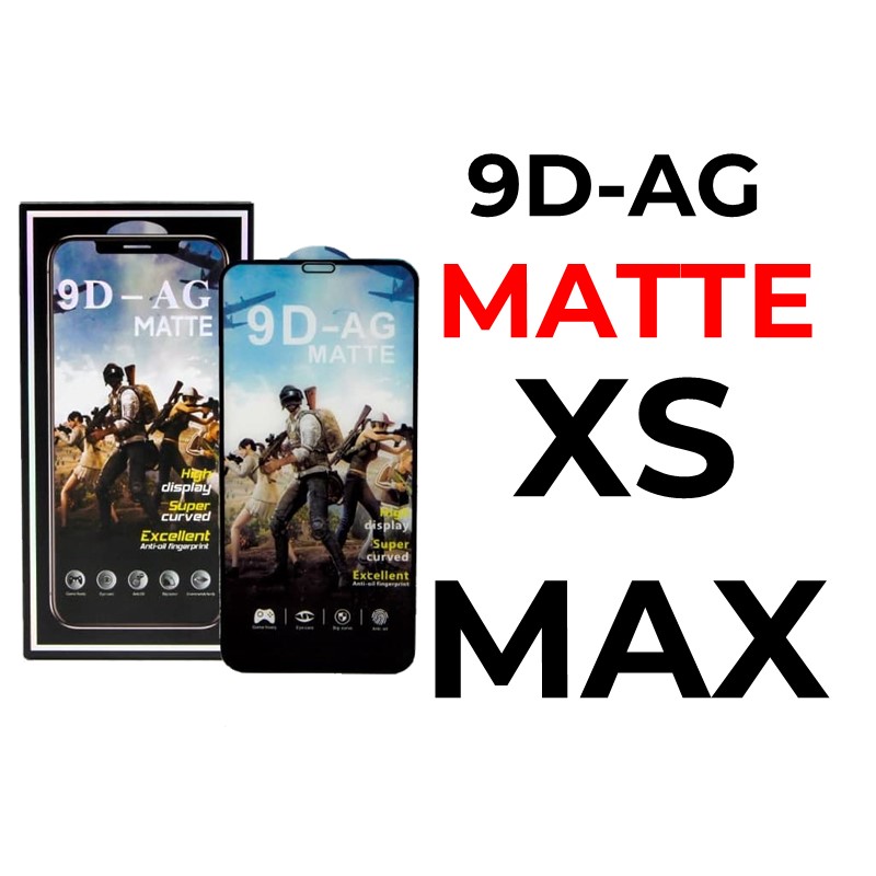 iPhone XS MAX or 11 Pro MAX - 6.5 in 9D-AG Tempered Glass Full Coverage - OEM - Matte - Black