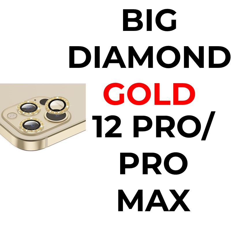 iPhone 12 Pro Max - 6.7 in Big Diamond Camera Lens - OEM - Gold