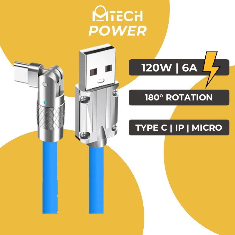 [DSC] USB to iOS 270 Degrees Rotation Liquid Silicone Cable - OEM - 1M - Orange