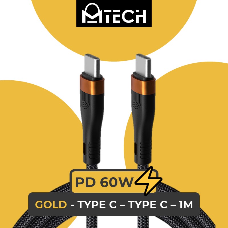 Type C to Type C 60W SilkyFast Cable - OEM - 1M - Black Gold