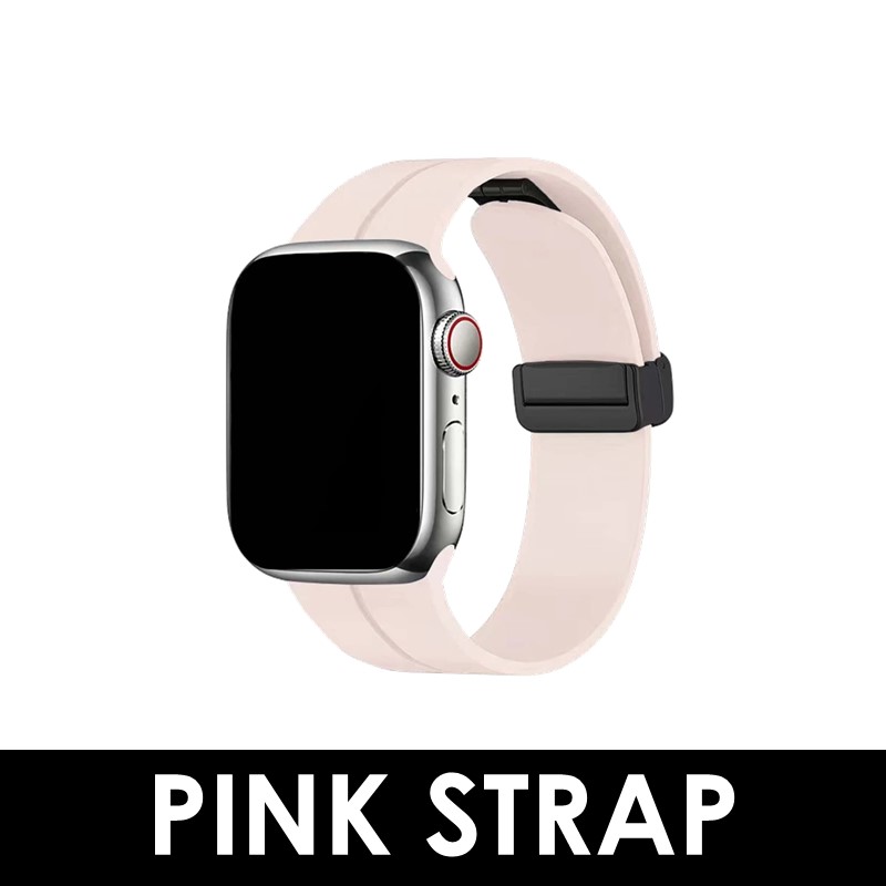 Apple watch silicone Magnetic Strap - easy adjustable length - 42/44/45/49mm - OEM - Pink