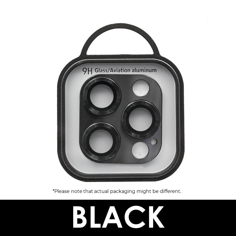 iPhone 15/15 Plus/14/14 Plus - Metal Plated Camera Lens - OEM - Black