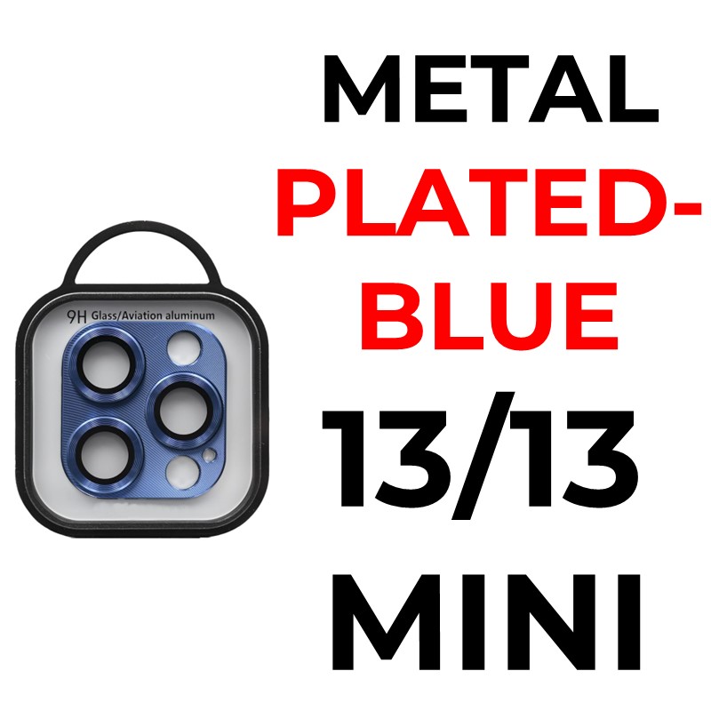 iPhone 13 or 13 Mini - 6.1 or 5.4 in - Metal Plated Camera Lens - OEM - Blue