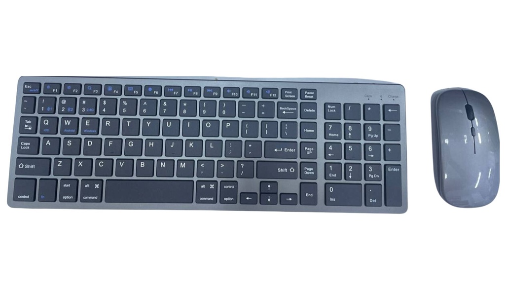 2.4hz Wireless & Bluetooth with built-in battery Keyboard and Mouse Combo - K835 - Basix - Black