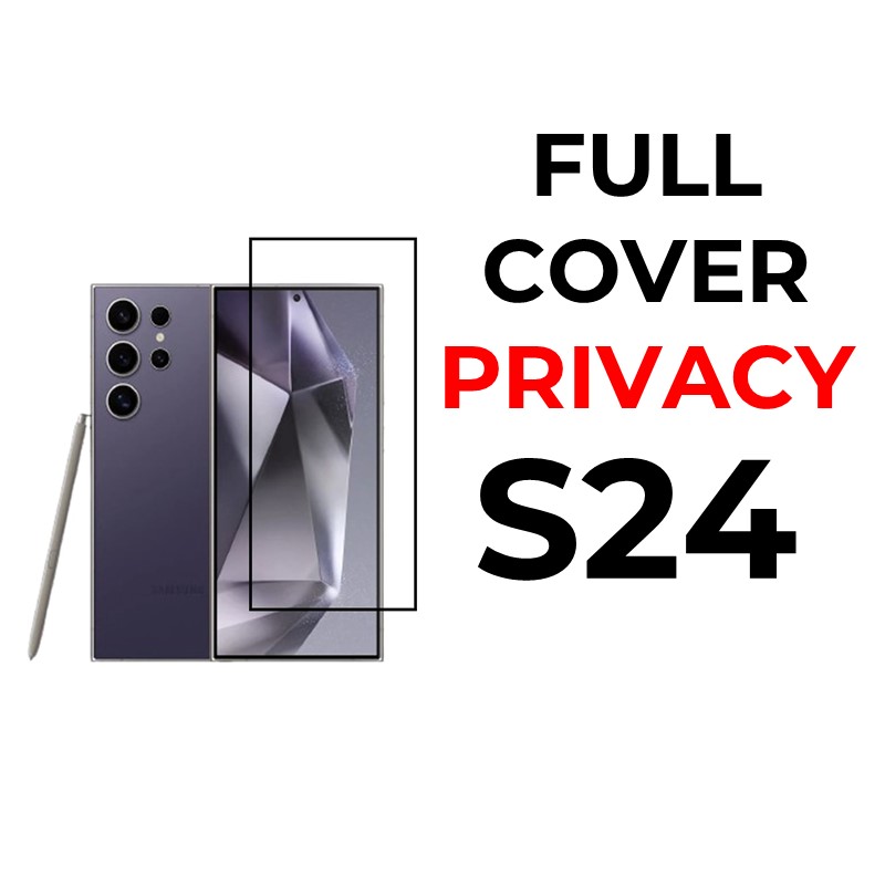Samsung Galaxy S24 - Full Coverage Tempered Glass - OEM - Privacy - Black