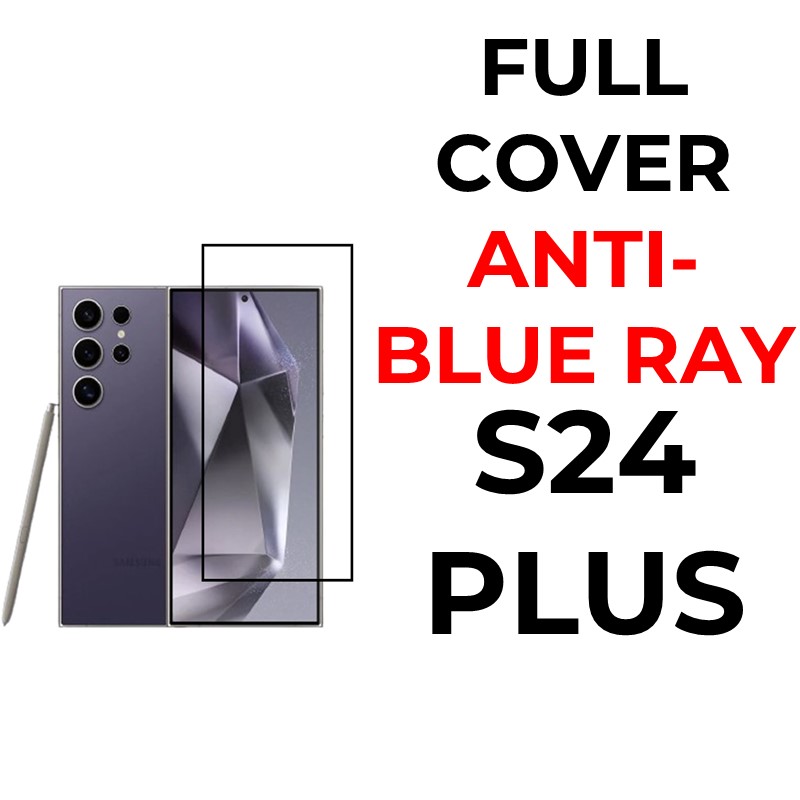 Samsung Galaxy S24 Plus - Full Coverage Tempered Glass - OEM - Anti Blue Ray and Clear - Black